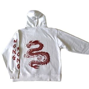 White John Galt/ Brandy Melville “Hong Kong” hoodie